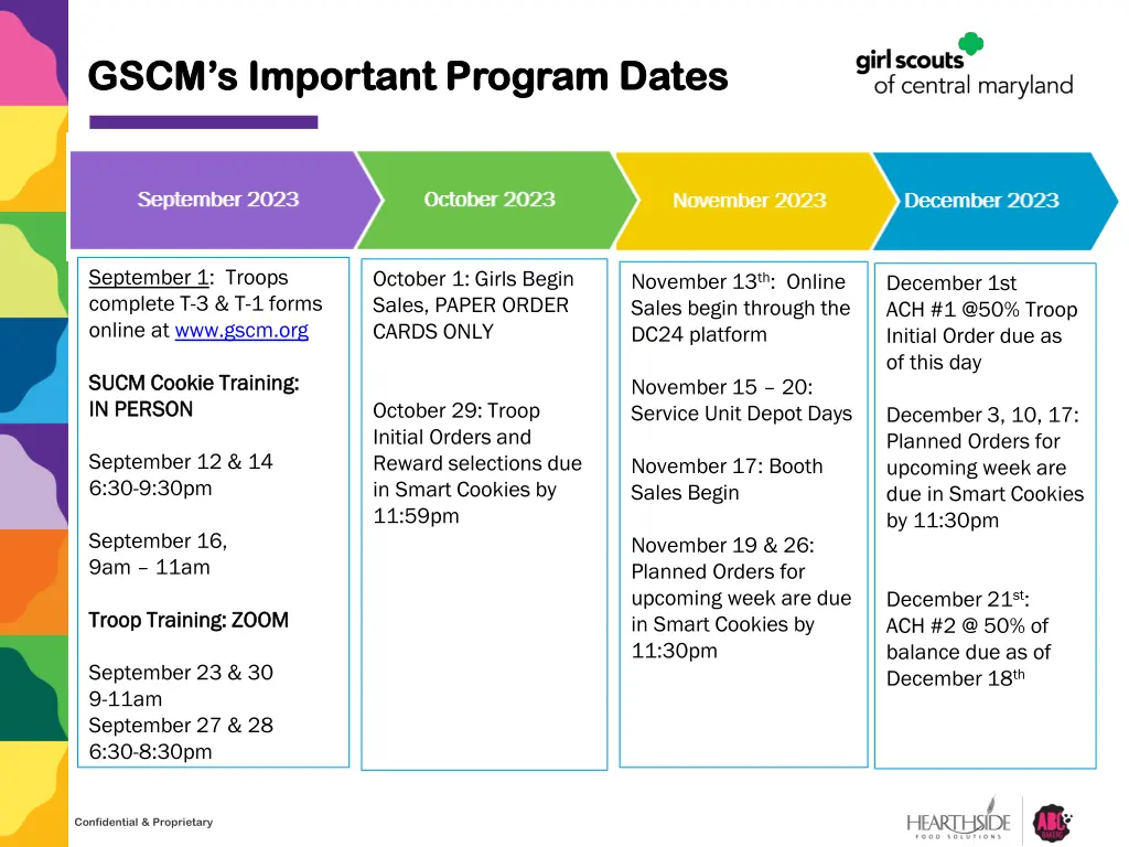 gscm s important program dates gscm s important