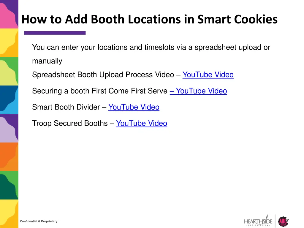 how to add booth locations in smart cookies