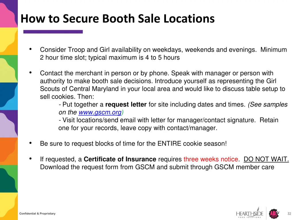 how to secure booth sale locations