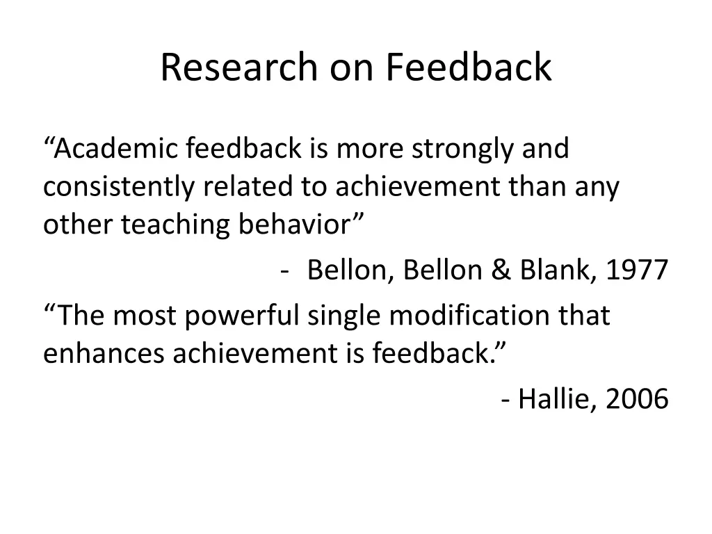 research on feedback