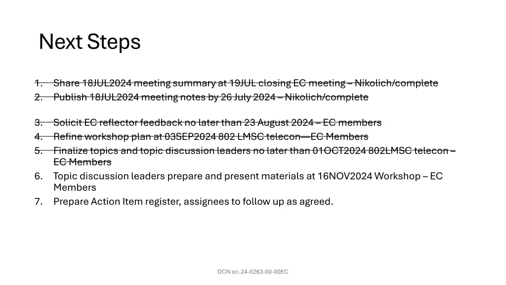 next steps