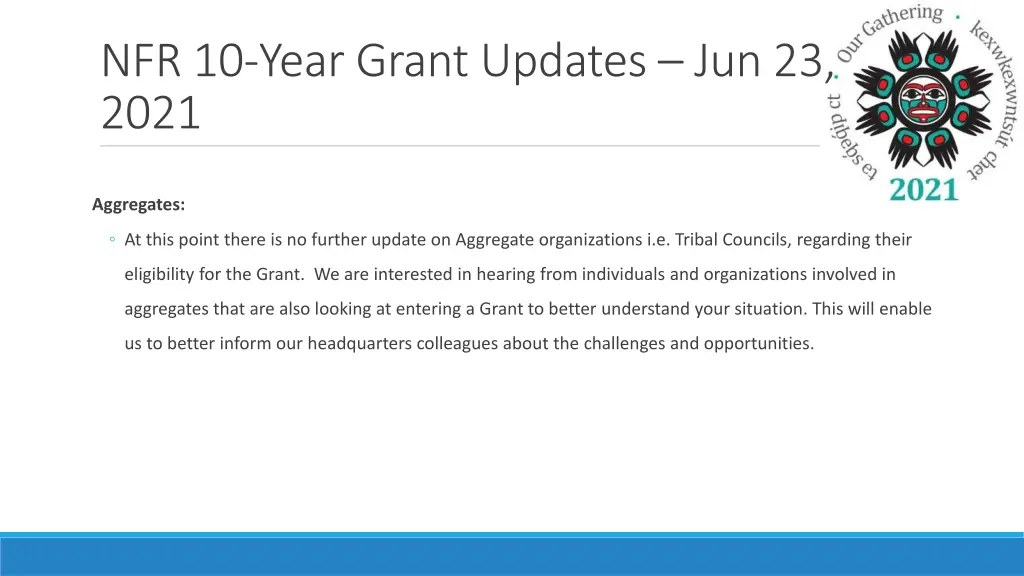 nfr 10 year grant updates jun 23 2021 2