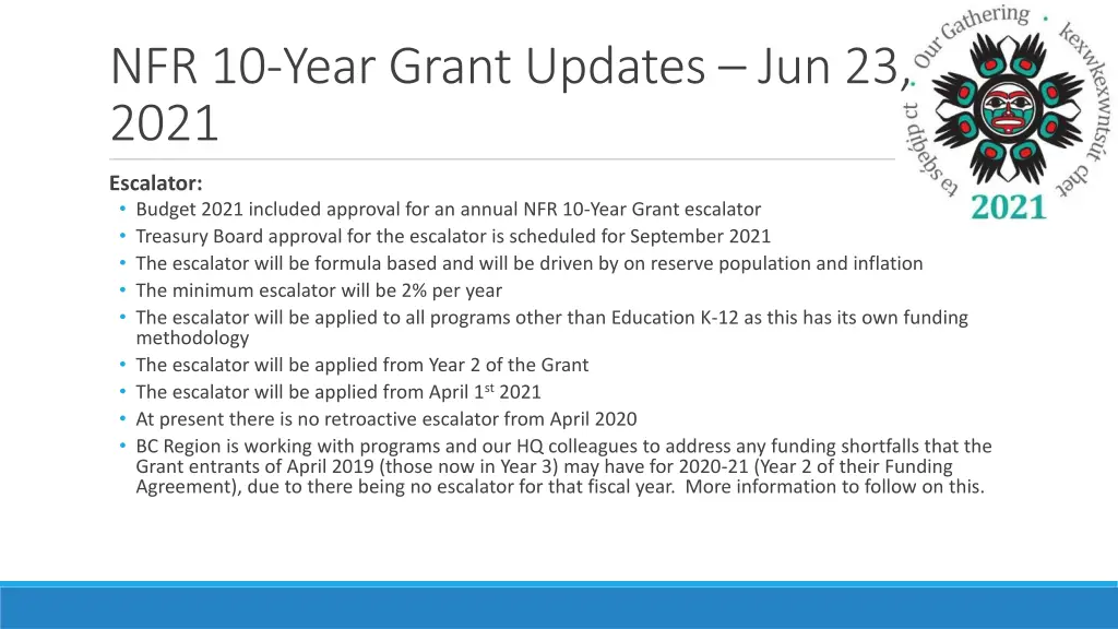 nfr 10 year grant updates jun 23 2021