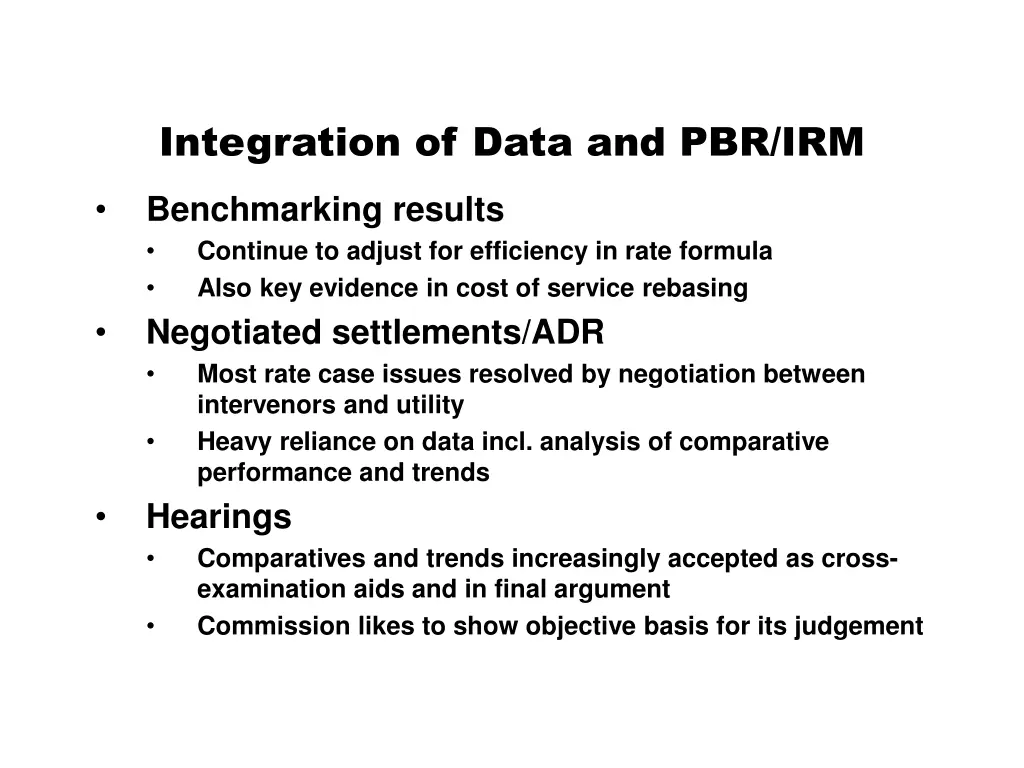 integration of data and pbr irm