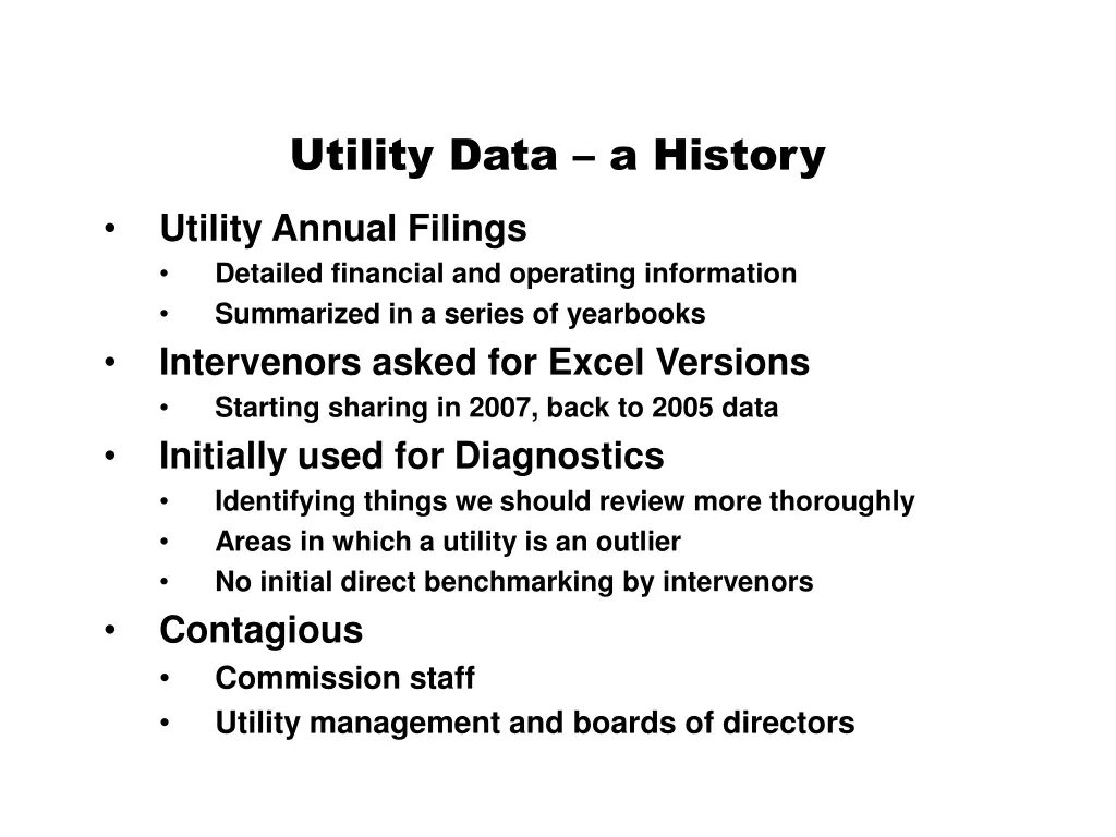 utility data a history