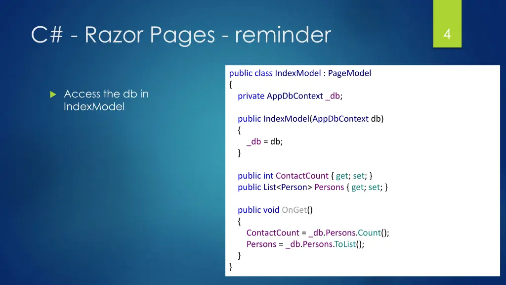 c razor pages reminder 2