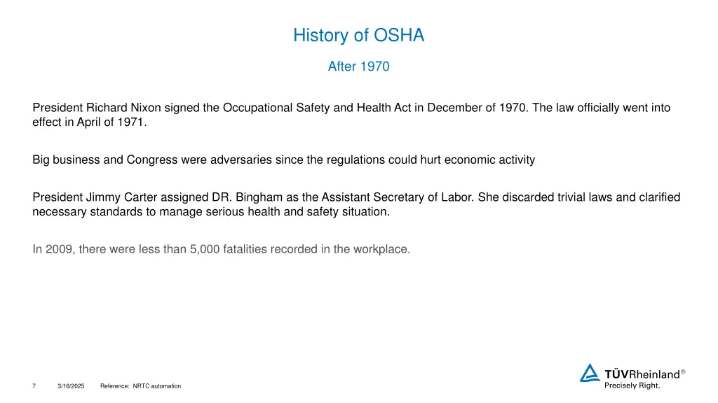 history of osha 1