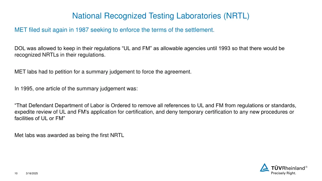 national recognized testing laboratories nrtl 1