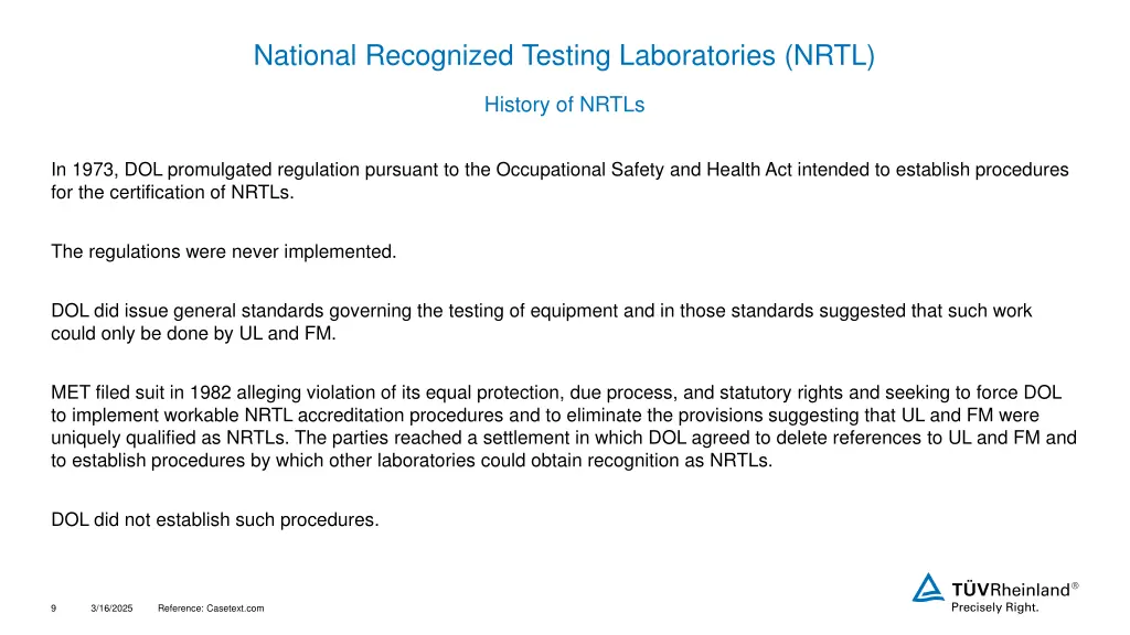 national recognized testing laboratories nrtl