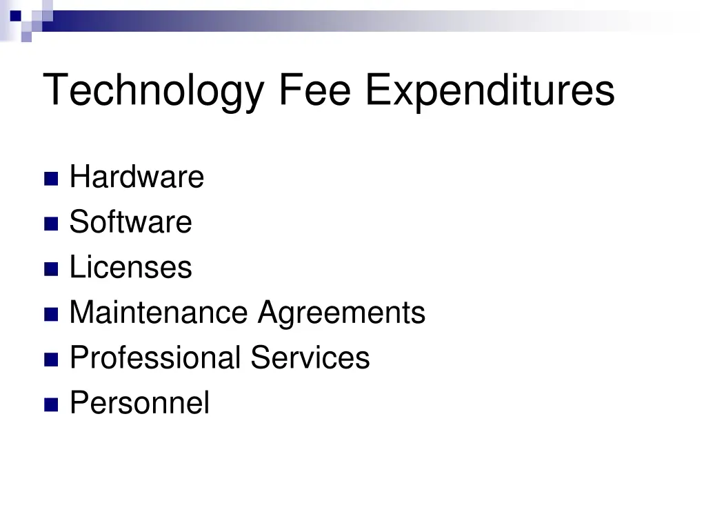 technology fee expenditures