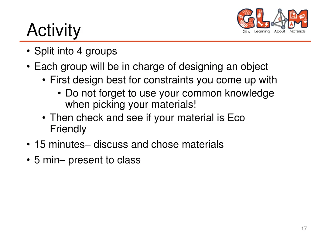 activity split into 4 groups each group will