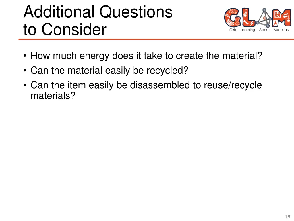additional questions to consider