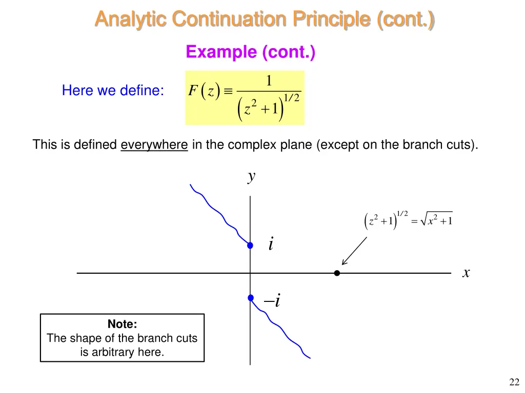 analytic continuation principle cont 11