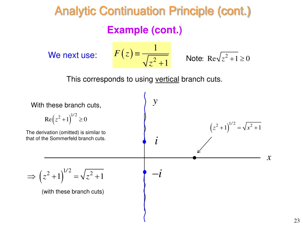 analytic continuation principle cont 12