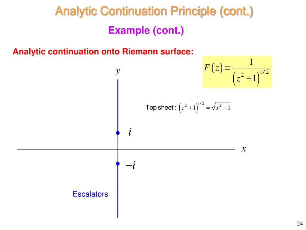 analytic continuation principle cont 13