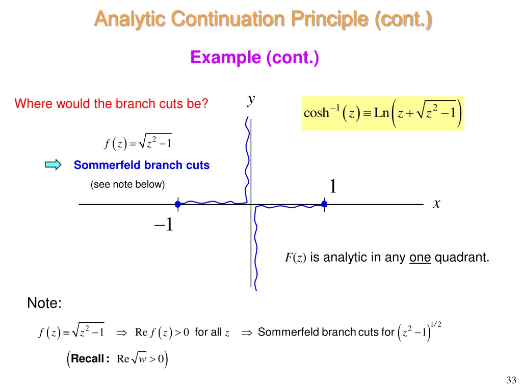 analytic continuation principle cont 22