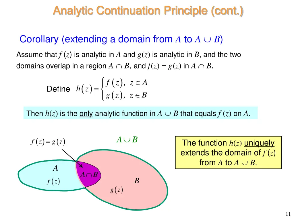 analytic continuation principle cont