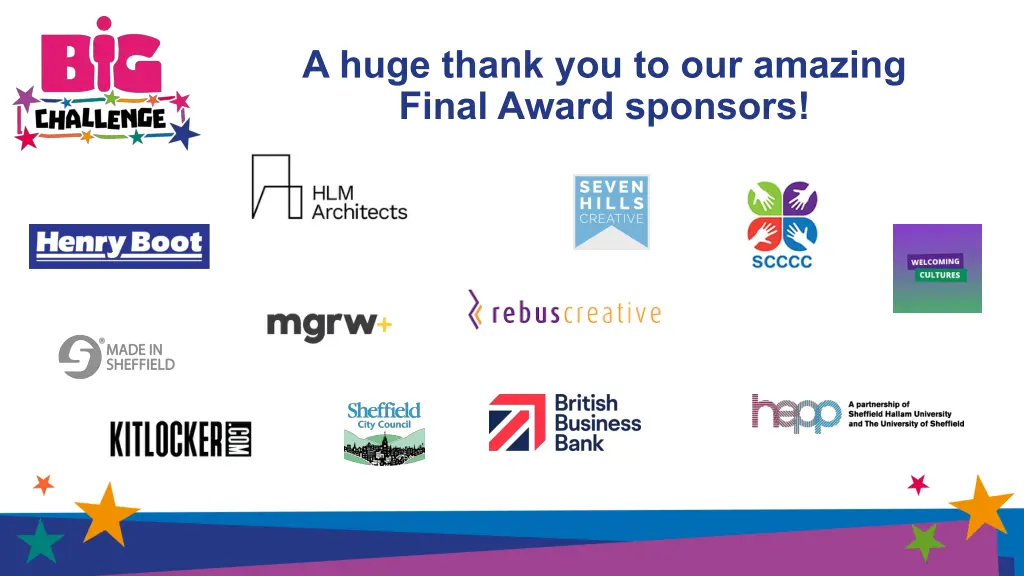 a huge thank you to our amazing final award