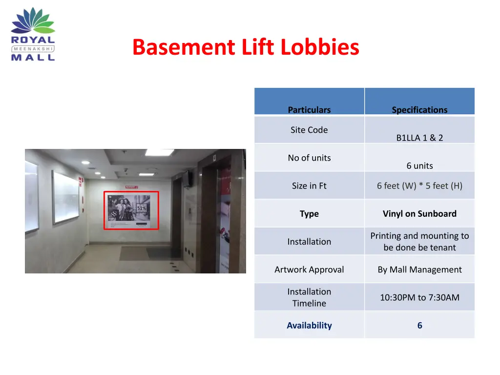 basement lift lobbies