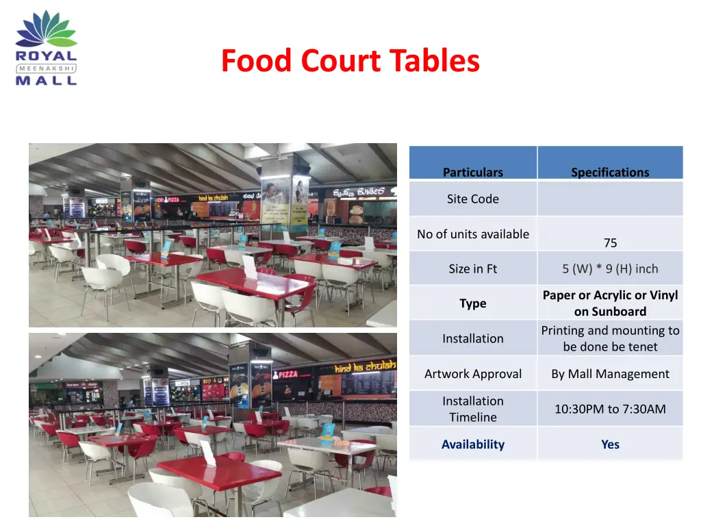 food court tables