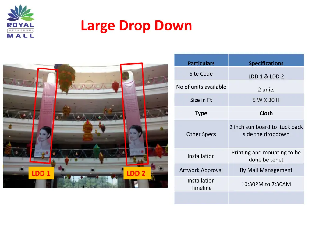 large drop down