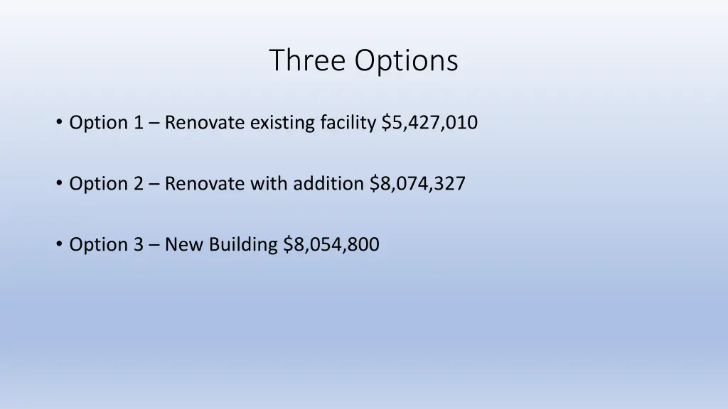three options