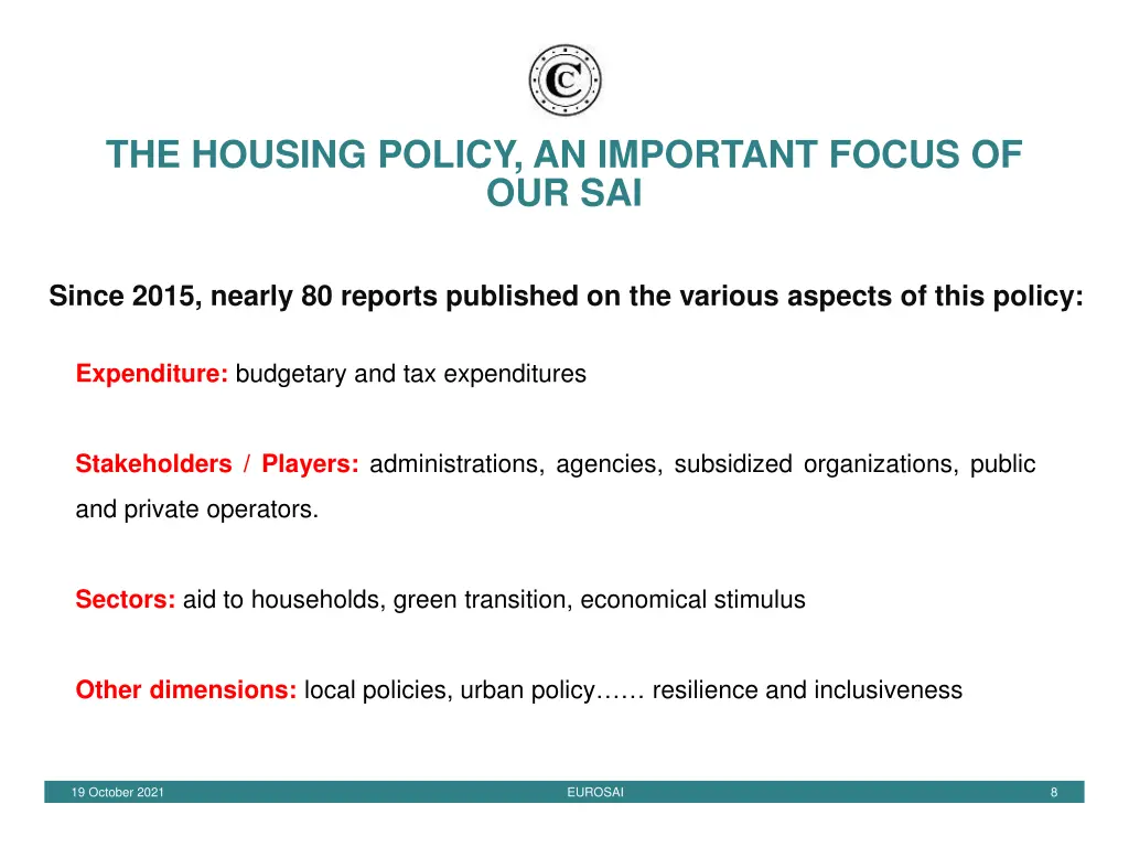the housing policy an important focus of our sai