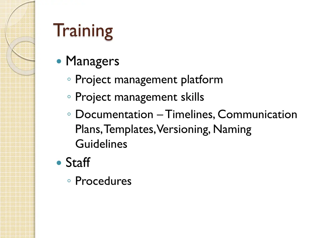 training