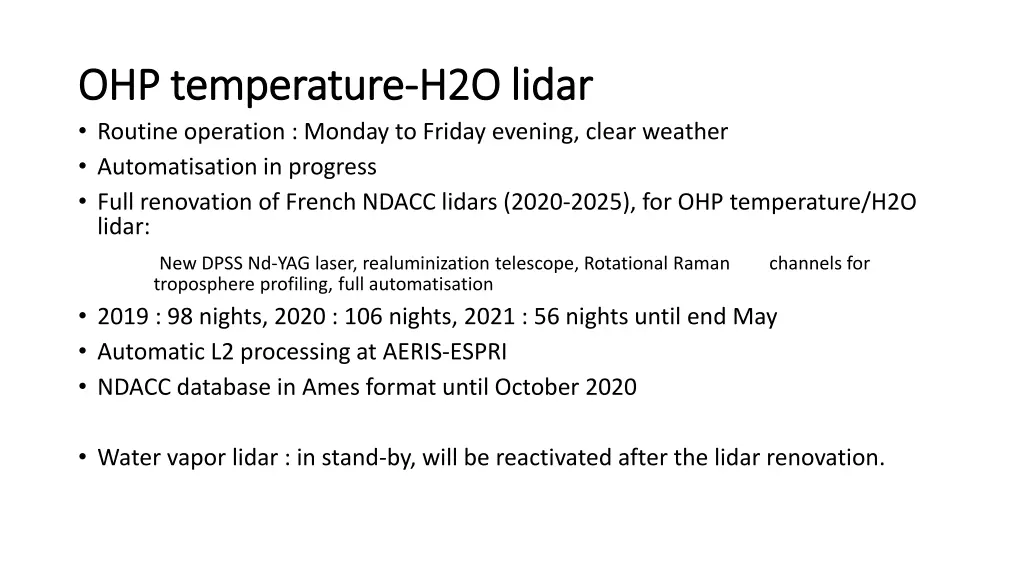 ohp temperature ohp temperature h2o lidar routine