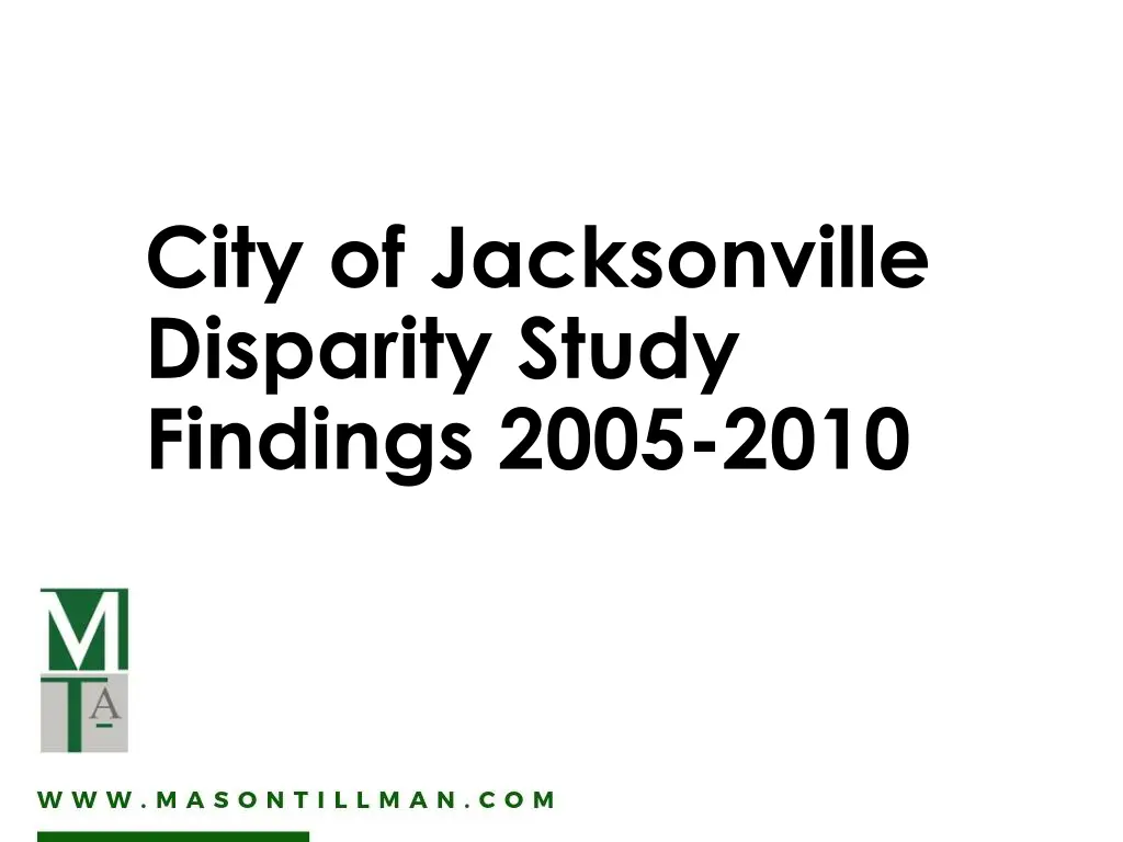 city of jacksonville disparity study findings