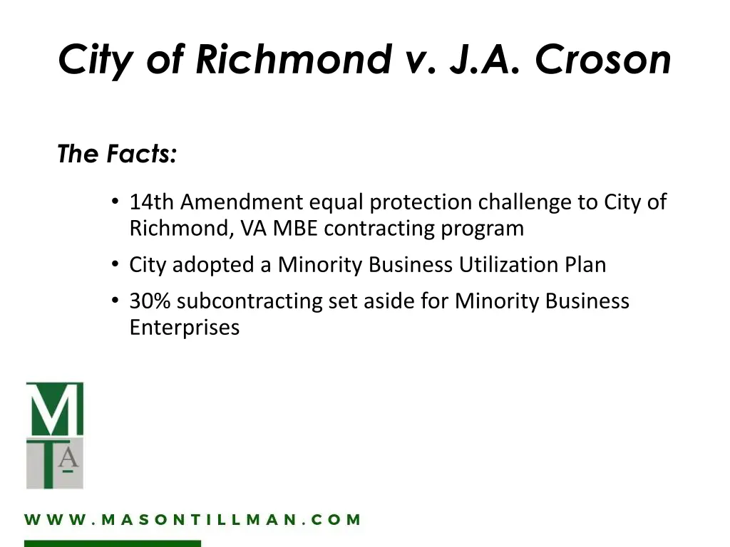 city of richmond v j a croson 1