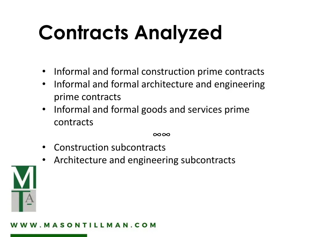 contracts analyzed