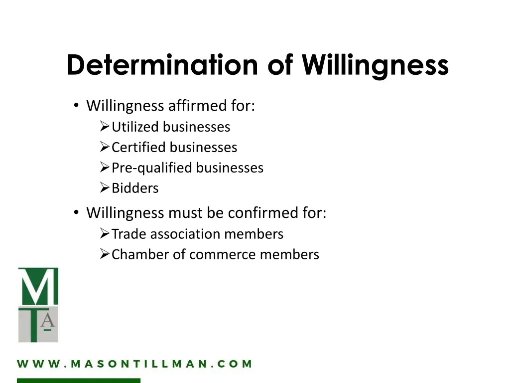 determination of willingness