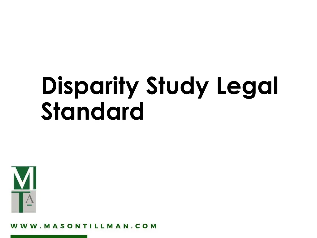 disparity study legal standard