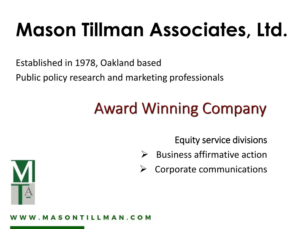 mason tillman associates ltd