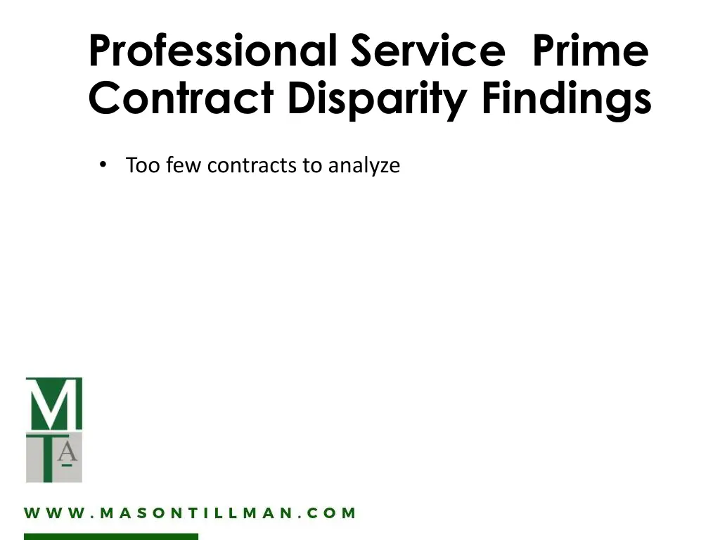 professional service prime contract disparity