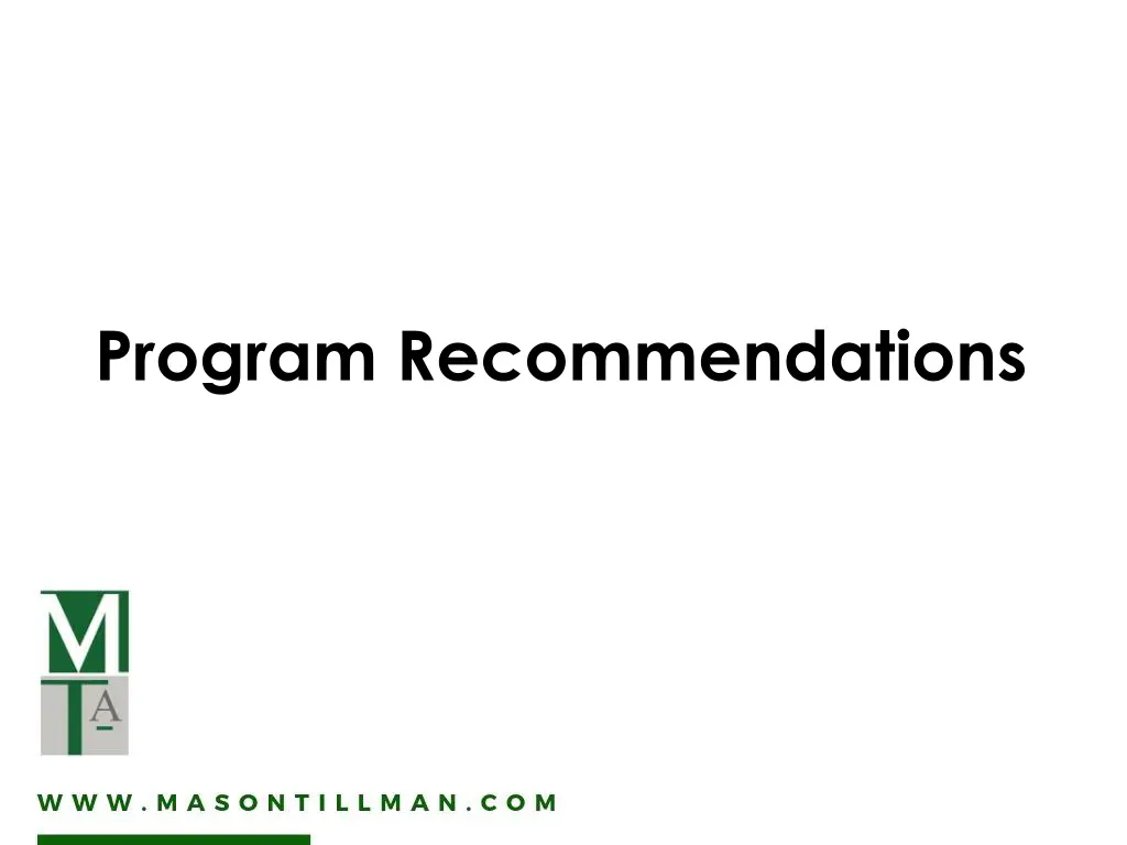 program recommendations