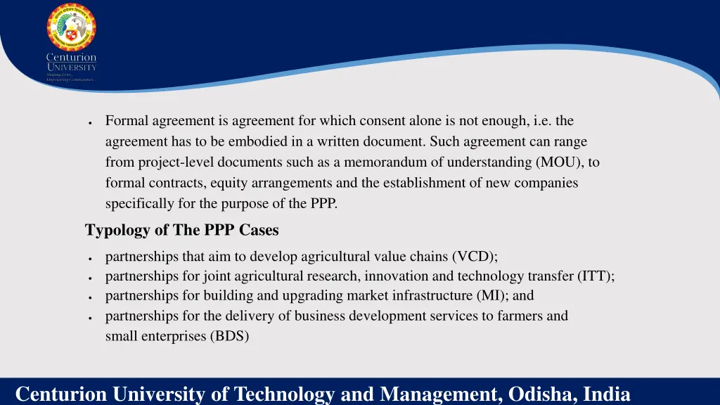 formal agreement is agreement for which consent