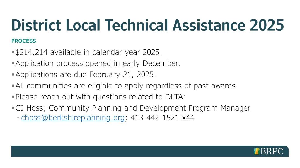 district local technical assistance 2025