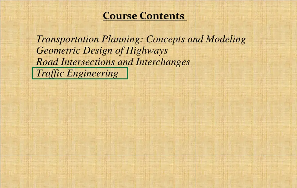 course contents