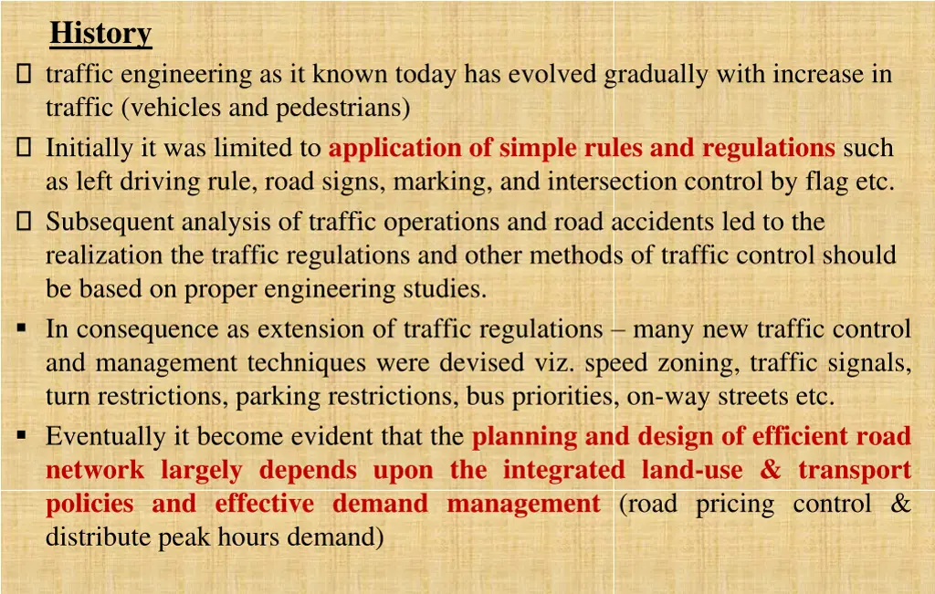 history traffic engineering as it known today
