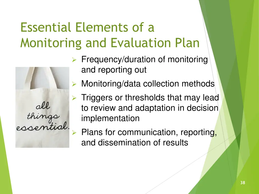 essential elements of a monitoring and evaluation 1