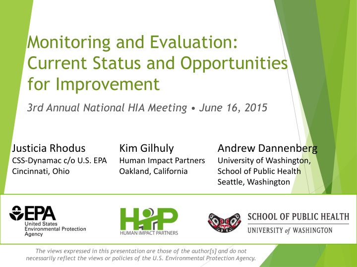 monitoring and evaluation current status