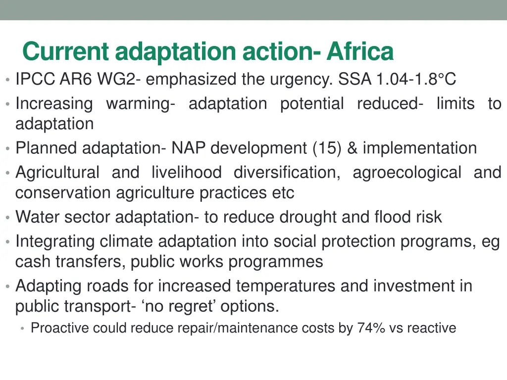 current adaptation action africa ipcc