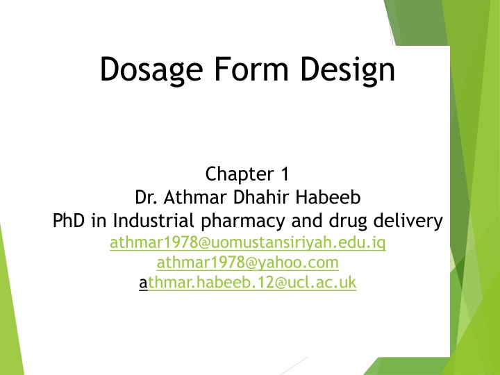 dosage form design