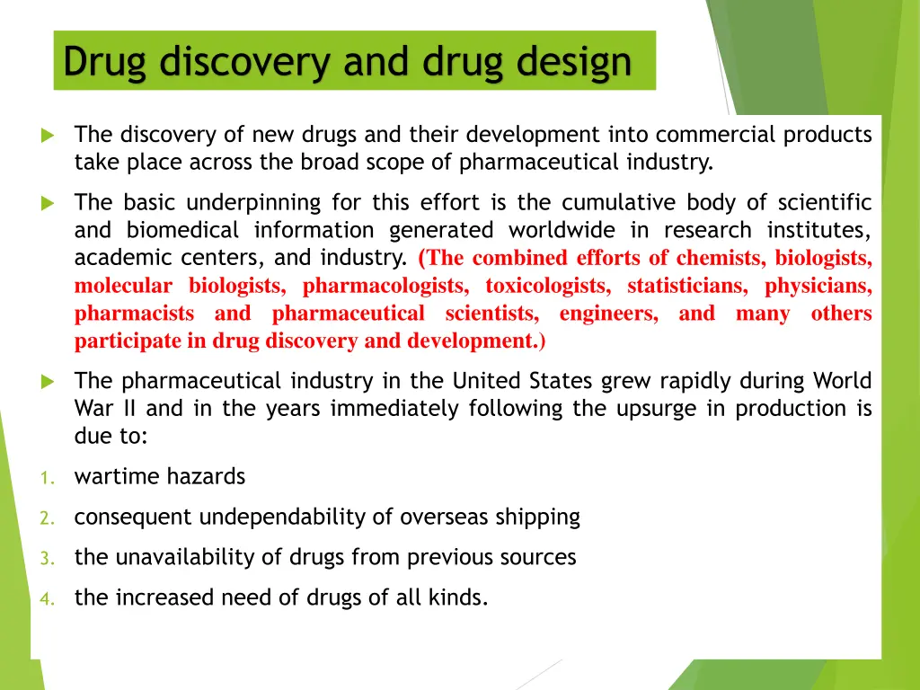 drug discovery and drug design