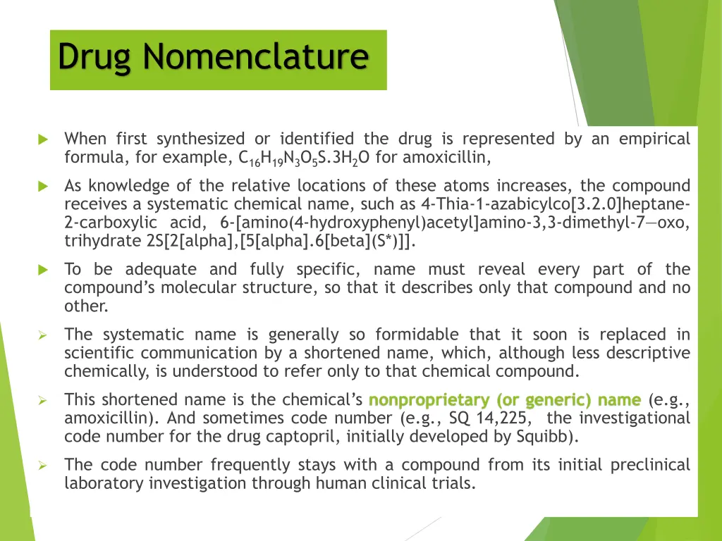 drug nomenclature