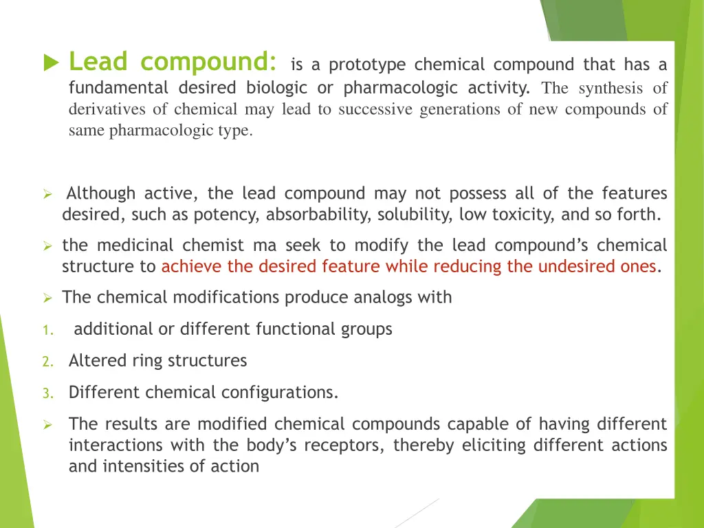 lead compound is a prototype chemical compound