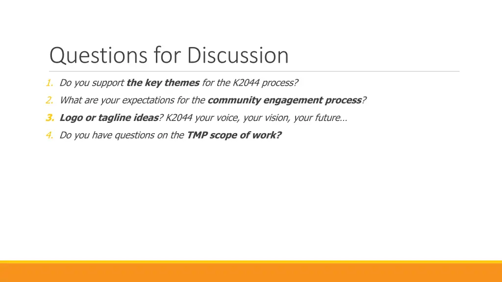 questions for discussion