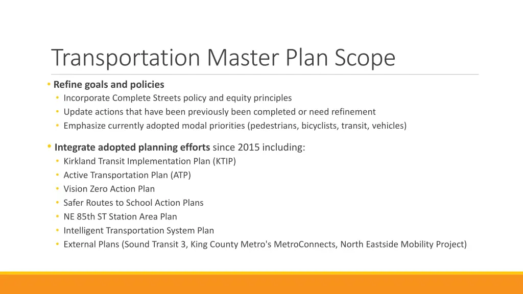 transportation master plan scope 1